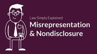 Misrepresentation and Nondisclosure  Contracts  Defenses amp Excuses [upl. by Leno]