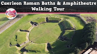 CAERLEON ROMAN BATHS amp AMPHITHEATRE WALES  Walking Tour  Pinned on Places [upl. by Gunnar]