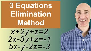 Solving Systems of 3 Equations Elimination [upl. by Anahsor]