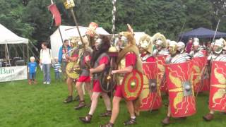 Roman Reenactment at the Amphitheatre in Caerleon Marching In [upl. by Rasia]