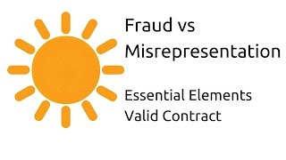 Fraud vs Misrepresentation  Other Essential Elements of a Valid Contract  CA CPT  CS amp CMA [upl. by Antonietta]